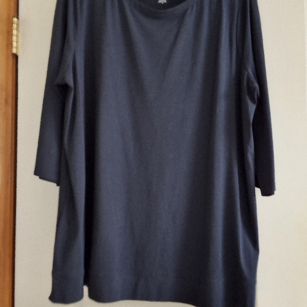 Navy Blue Long Sleeve Top